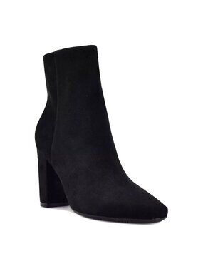 Nine West Womens Pointy Toe Zipper Heeled Booties Black Size 6.5M Defected